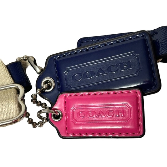 Authentic Coach Crossbody Strap and Two FOBs Patent Leather and Canvas - Picture 6 of 9